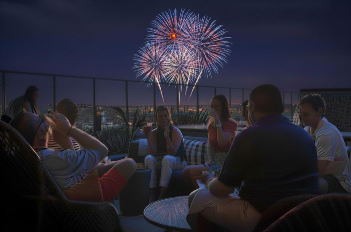 People Watching Fireworks